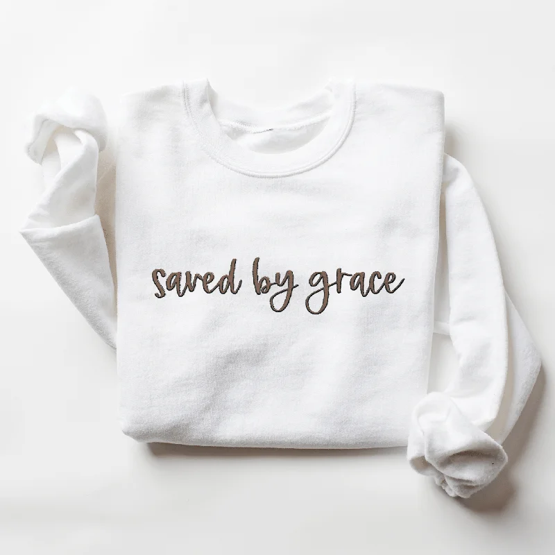 Sale Event, Prices Rock Embroidered Saved by Grace Sweatshirt