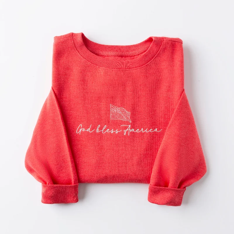 Romantic Date - Night Ensemble Embroidered God Bless America Sweatshirt