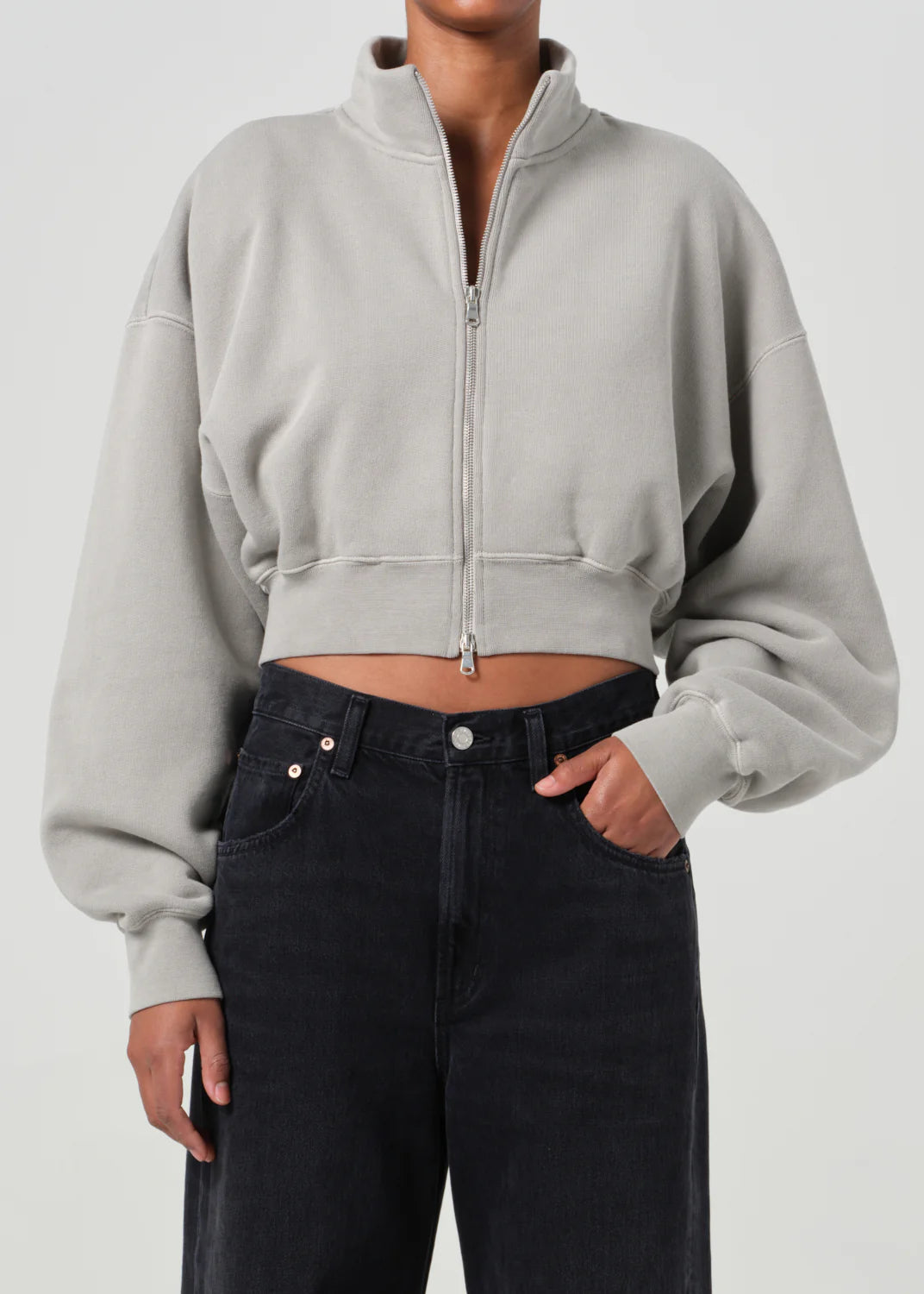 Exclusive Sale Agolde Asta Zip Sweatshirt in Drab