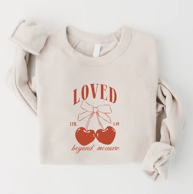 Effortless Everyday Wear Embroidered Loved Beyond Measure Sweatshirt