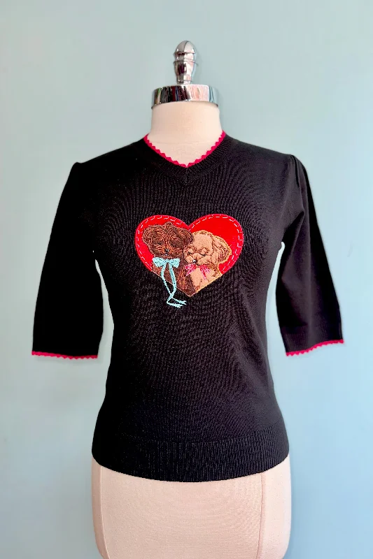 Casual Fashion Puppy Love Sweater in Black by Voodoo Vixen