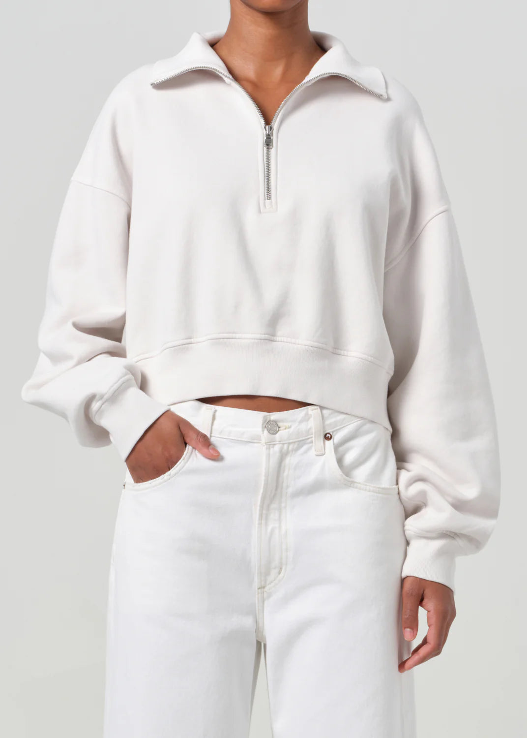 Seasonal Sale Agolde Bethan Quarter Zip Sweatshirt in Wired