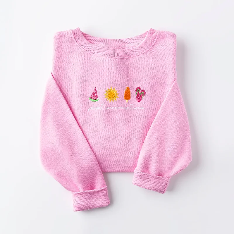 Stylish Looks Embroidered Sweet Summertime Sweatshirt