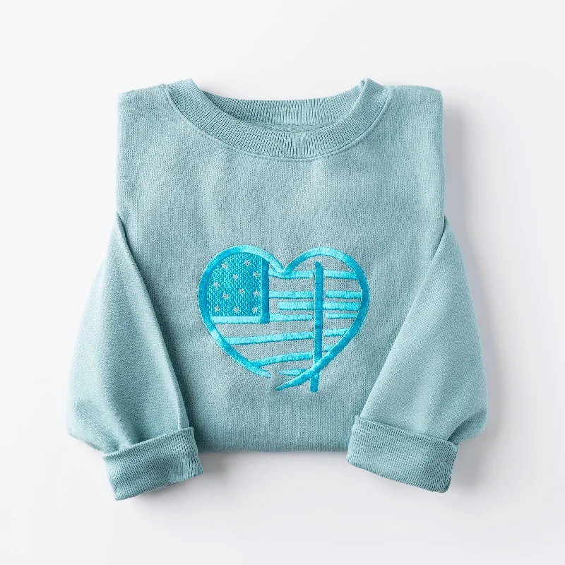 Wardrobe Update Embroidered Flag Cross Sweatshirt