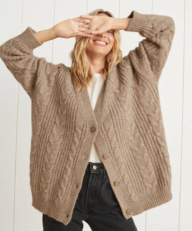 Elegant Attire For The Modern Lady Cable Cocoon Cardigan