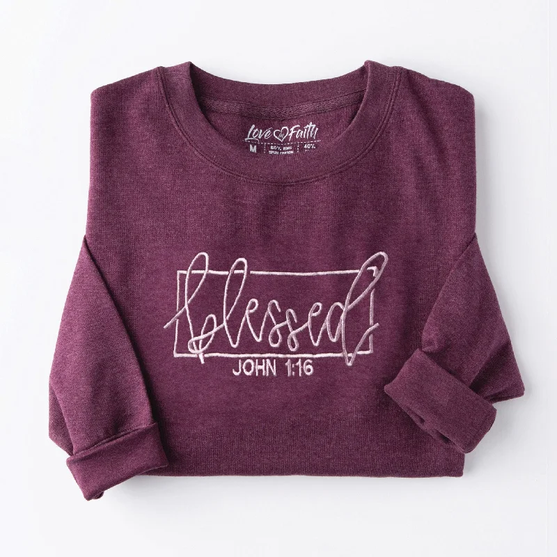 All Season Fashion Collection Embroidered Blessed Sweatshirt