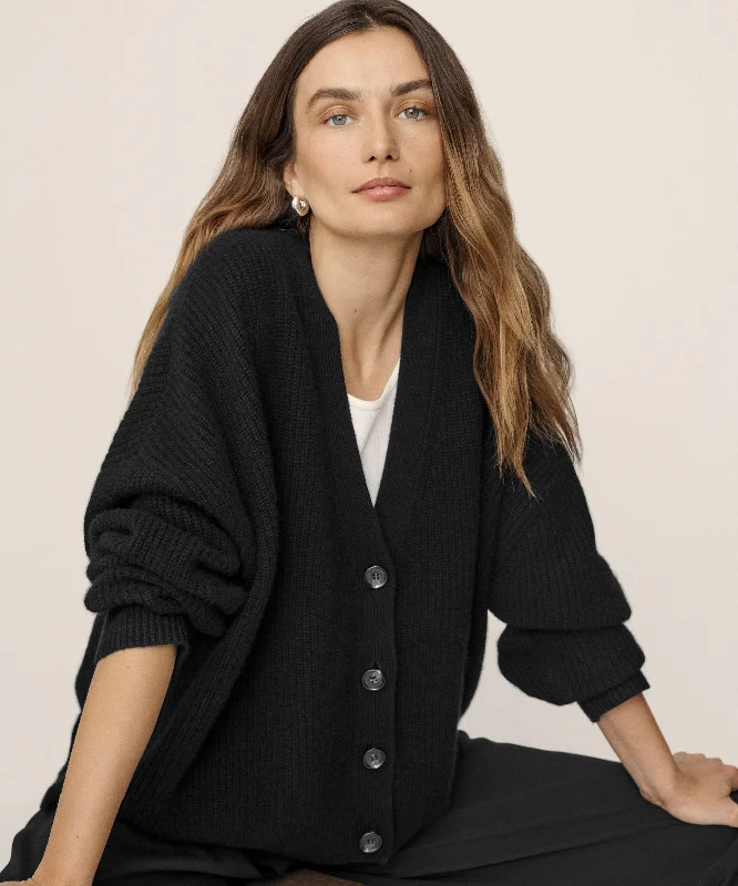 Classic Timeless Elegant Style Cashmere Cocoon Cardigan