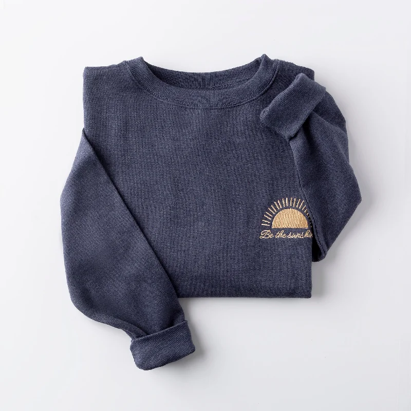 Chic Sophistication Embroidered Be the Sunshine Sweatshirt
