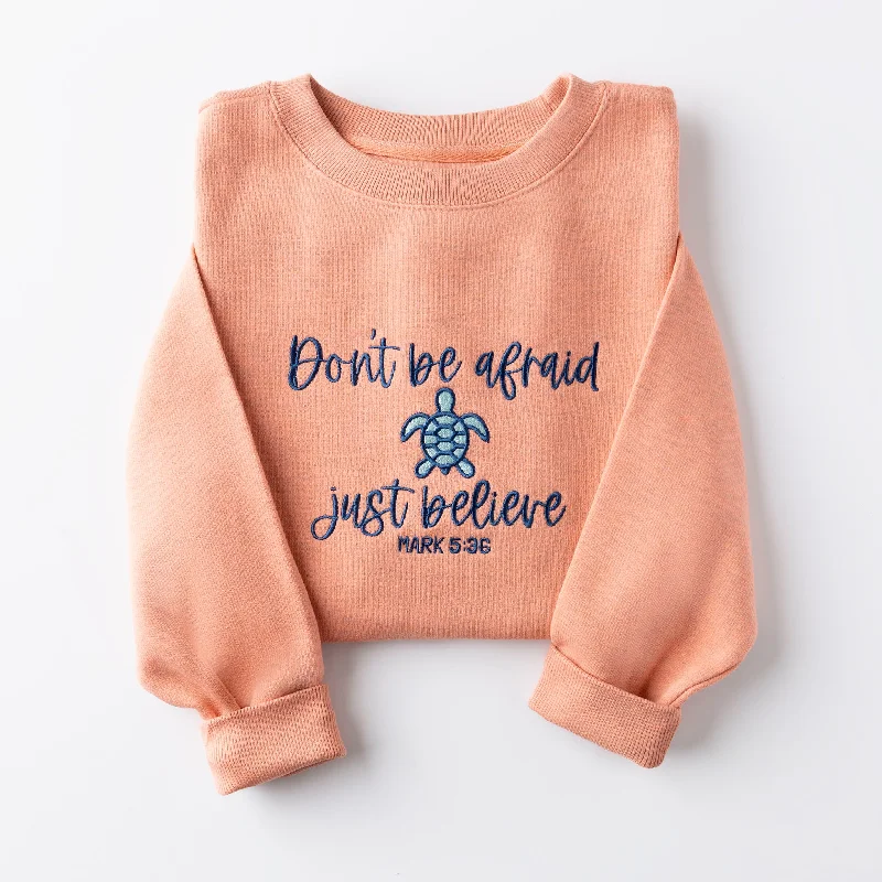 Boho - Chic Festival - Ready Style Embroidered Believe Turtle Sweatshirt