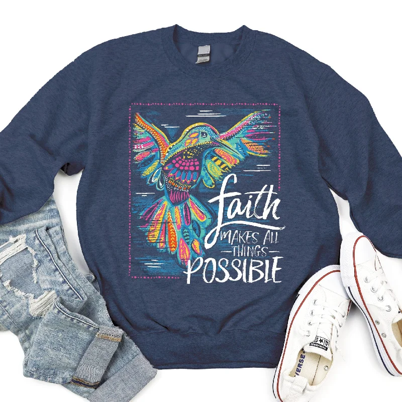 Chic Style Faith Hummingbird Sweatshirt