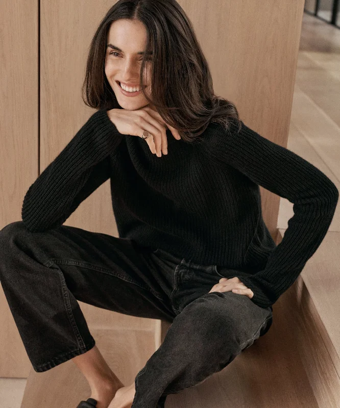 Sophisticated Cut Cashmere Fisherman Sweater