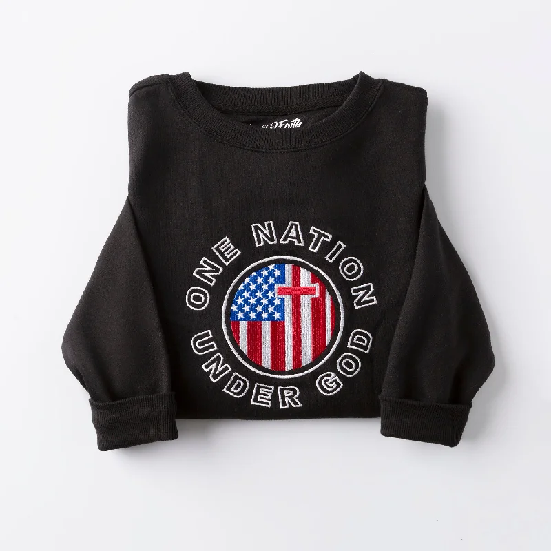 Luxury Fashion Embroidered One Nation Under God Sweatshirt