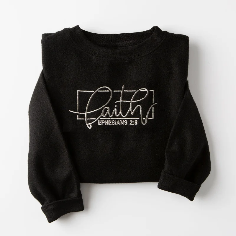 Enjoy Discount Embroidered Faith Fuzzy Sweatshirt