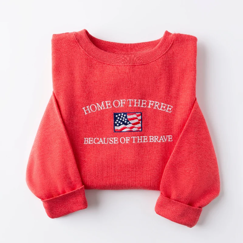 Versatile Wardrobe Essentials Embroidered Home of the Free Sweatshirt